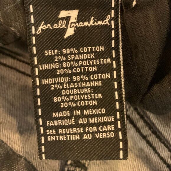 7 For All Mankind Black Distressed Jean Skirt - Picture 2 of 7